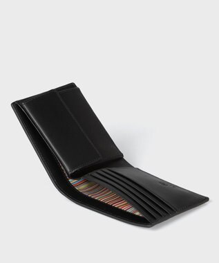 Paul Smith ベジタンストライプトリム 2つ折り財布 ブラック