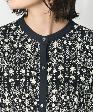 CRAFT STANDARD BOUTIQUE 総柄バイカラーワンピース Black