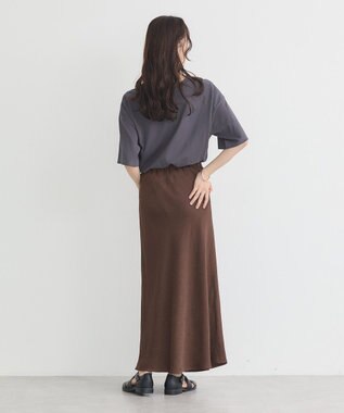earth music&ecology ストレッチサテンスカート Brown