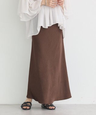 earth music&ecology ストレッチサテンスカート Brown