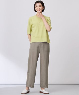 J.PRESS LADIES L 【洗える】RAYON ELITE STRETCH クルーネック ニット ピスタチオ系