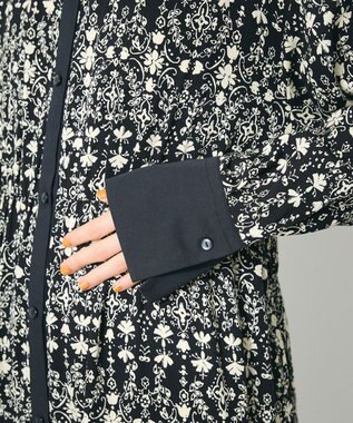 CRAFT STANDARD BOUTIQUE 総柄バイカラーワンピース Black