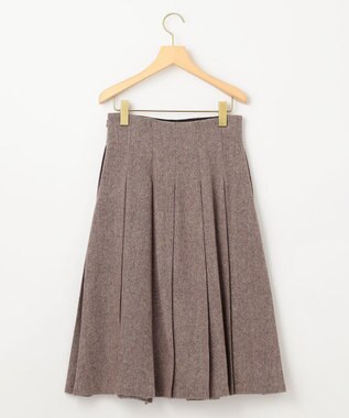 組曲 L 【WEB限定】ネコアシツィード プリーツスカート ダークブラウン系