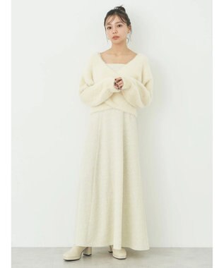 earth music&ecology ファークロスニットプルオーバー Ivory