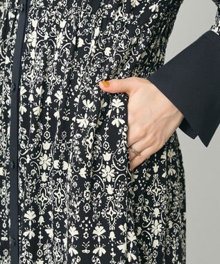 CRAFT STANDARD BOUTIQUE 総柄バイカラーワンピース Black