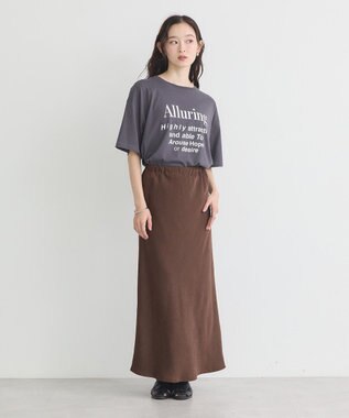 earth music&ecology ストレッチサテンスカート Brown