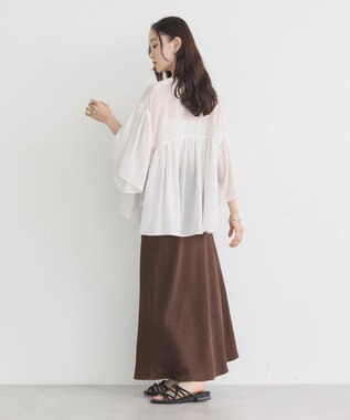 earth music&ecology ストレッチサテンスカート Brown