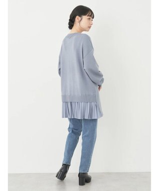 earth music&ecology バックヘムプリーツチュニック Blue