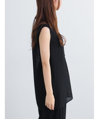 Te chichi クレープメッシュノースリーブシャツ（セットアップ可） ブラック