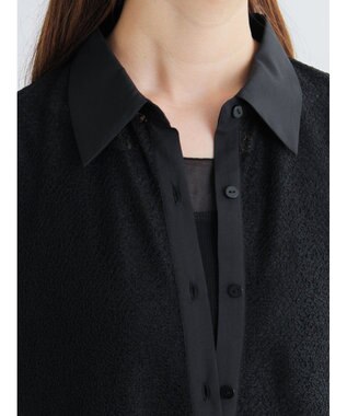 Te chichi クレープメッシュノースリーブシャツ（セットアップ可） ブラック