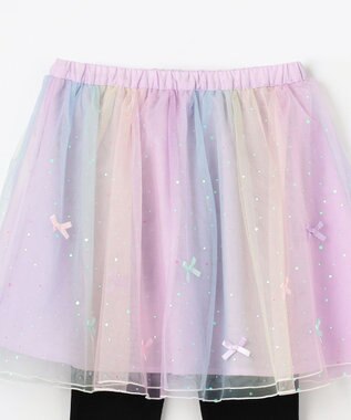 ANY KIDS リボン×ラメチュールスカッツ レインボー