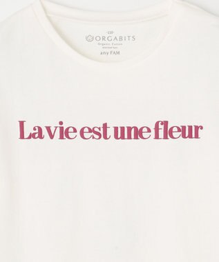 ANY KIDS オーガビッツカラーロゴTシャツ ホワイト×ロゴ(レッド)