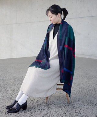 nitorito 【UNISEX】tanbo チェック柄 ストール navy