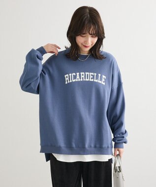 Green Parks 裏起毛ルーズサイズロゴプルオーバー Navy