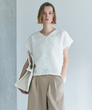 ICB シアーカットジャガード Vネックトップス