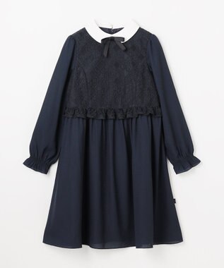 組曲 KIDS 【150-170㎝】 レースワンピース ネイビー