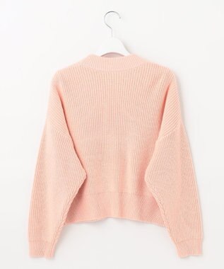 Feroux 【洗える】パール付き カーディガン ピンク系