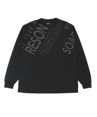 WEGO エンボスグラフィックT(LS) ブラック