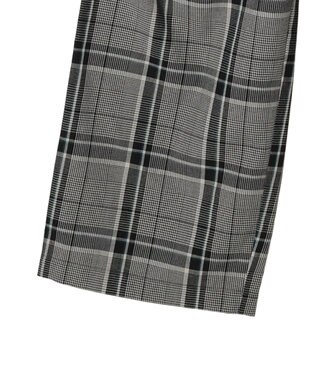 Green Parks 綿麻混バギーパンツ Check Black