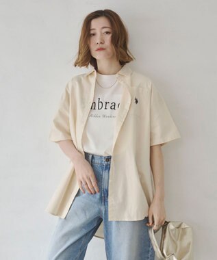 WEGO USPOLOハーフスリーブシャツ ホワイトアイボリー