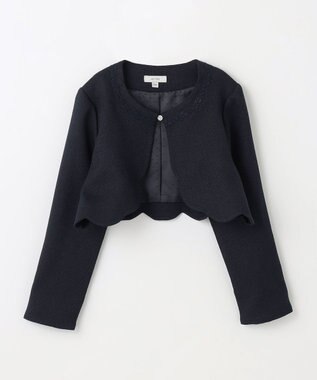 ANY KIDS 裾スカラップノーカラージャケット ネイビー