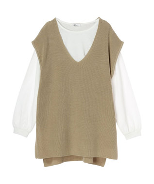 CRAFT STANDARD BOUTIQUE 【２点セット】片畦ニットベスト＋ロンＴＥＥ