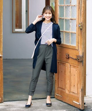 Tiaclasse L 【日本製・洗える】ロイカジョガーパンツ グレイッシュカーキ