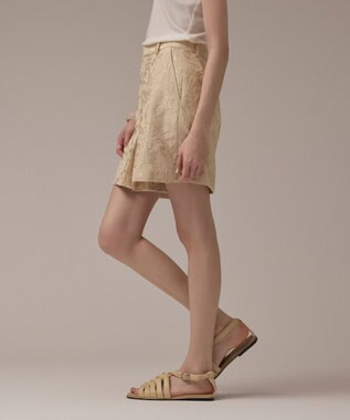 GRACE CONTINENTAL リーフジャガードショートパンツ ベージュ