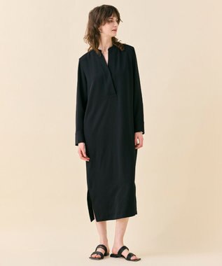 BEIGE， 【WEB限定・洗える】CELOSIA / クロスオーバーVネックワンピース Black