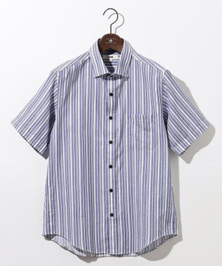 JOSEPH ABBOUD 【サステイナブル】ソアロンストライプ 半袖 シャツ パープル系1