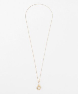 J.PRESS LADIES 3way ガラスリング ラリエット ネックレス マットライトゴールド系