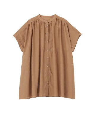 AMERICAN HOLIC 【予約】【WEB限定】イージーケア+接触冷感 フレンチスリーブギャザーシャツ Mocha