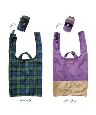 ROOTOTE 6729【エコバッグ+保冷保温】RT.ルーショッパーミッド2コ＆サーモインナーセット 01：チェック・パープル