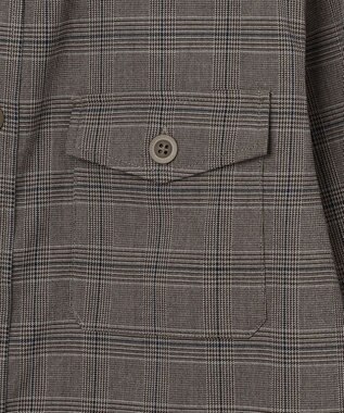 J.PRESS YORK STREET 【UNISEX】チェックストレッチCPOジャケット ブラウン系3