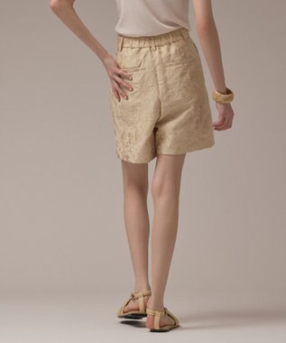 GRACE CONTINENTAL リーフジャガードショートパンツ ベージュ