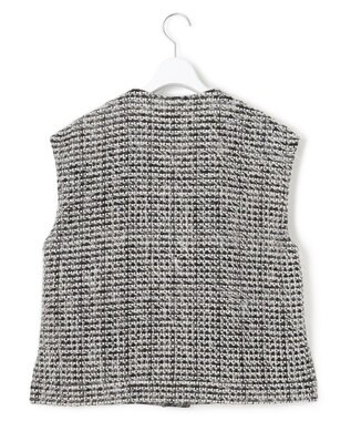 ICB フェザーツイード ベスト オフホワイト×ブラック系