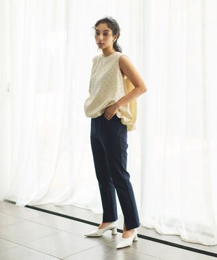 #Newans ストレッチタイトシルエットパンツ ネイビー