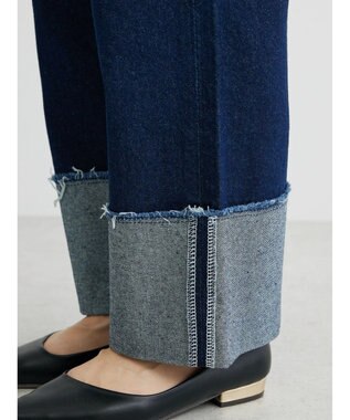 Green Parks ロールアップストレートデニムパンツ One Wash