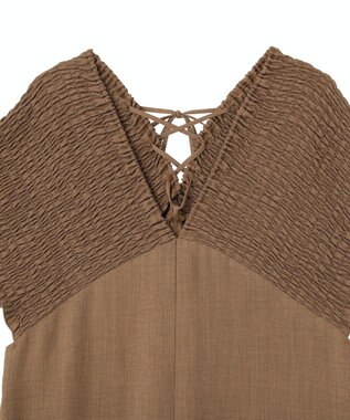 Green Parks シャーリングサロペット Brown