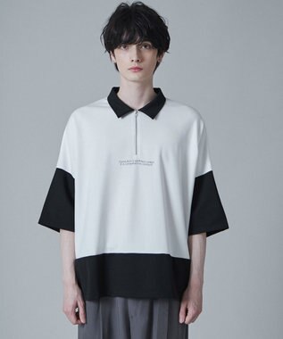 WEGO ドルマンポンチハーフジップT（S） ブラック