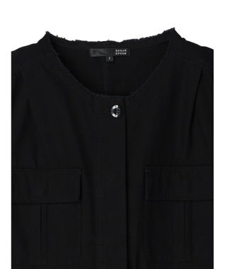 Green Parks ・ＳＵＧＡＲ　ＳＰＯＯＮ　ノーカラーミリタリーベスト Black