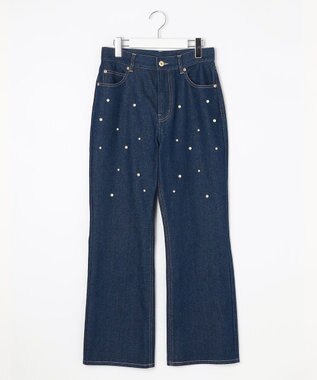 Feroux ランダムパールデニム パンツ ネイビー系