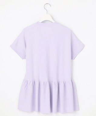 自由区 【XSサイズ～/洗える】クレープストレッチペプラム ニット ライラック系