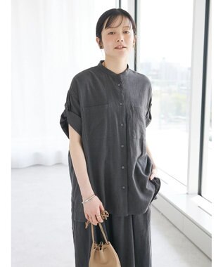 CRAFT STANDARD BOUTIQUE 【キナリノ別注】リネンレーヨンWポケットシャツ Charcoal Gray