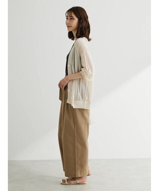 Green Parks すかし編みニットカーディガン Off White