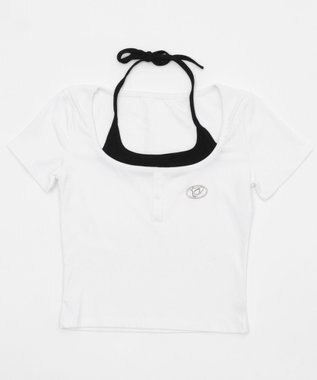 WEGO メタルパッチレイヤードピチTOP ホワイト