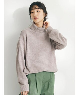 CRAFT STANDARD BOUTIQUE 洗えるコードモールタートルネックプルオーバー Gray Beige