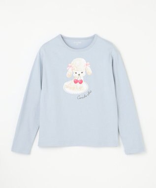 ANY KIDS アニマル×フルーツ 長袖 Tシャツ サックスブルー×プードル