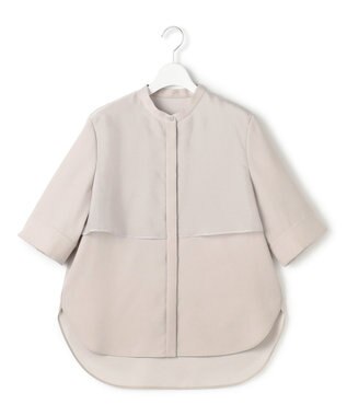 ICB L 【先行予約・WEB限定カラーあり】 FluidBackSatin バンドカラーシャツ トープ