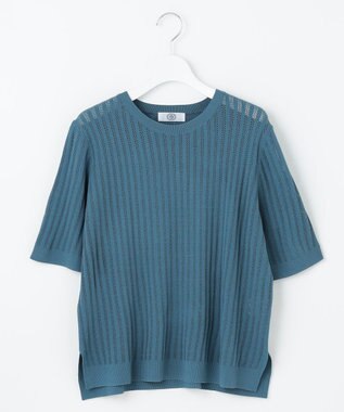 J.PRESS LADIES L 【洗える・抗菌防臭】VISCOSE STRETCH サマー ニット ダークシーブルー系